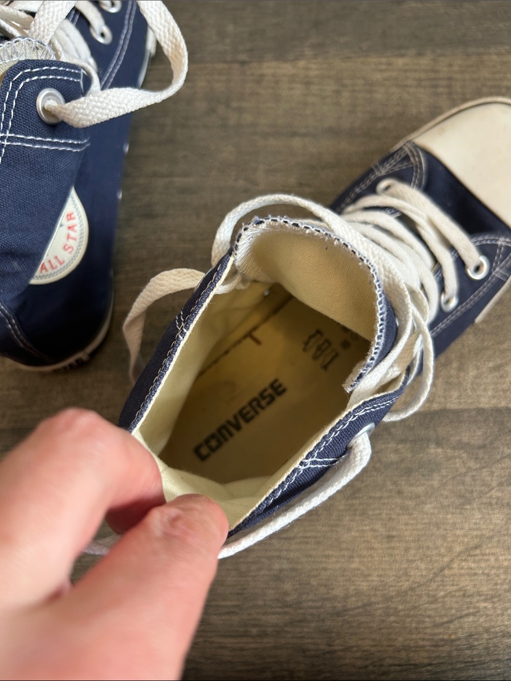 Classic Navy High-Top Chuck Taylor Sneakers - White Accents - Picture 5 of 6